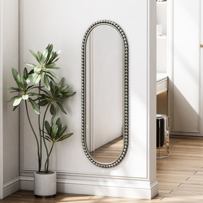 Miroir ovale en fer à effet antique pour décoration intérieure - Argent