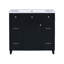 Meuble-lavabo de 36 po avec lavabo, 1 porte, 3 tiroirs et tablettes réglables