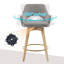 Tabouret de comptoir pivotant en H 26,8 "avec dossier en bois massif Ashwell-130700080