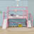 Dreamy House-Shaped Loft Bed With Stairs, Slide And Storage Shelves-581985378-581985379