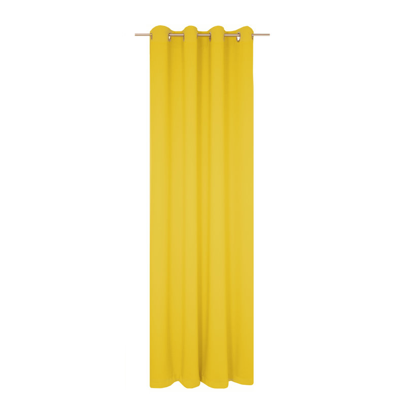 Torquay Semi Sheer Curtain Pair, 145cm Width x 150cm Drop, Yellow