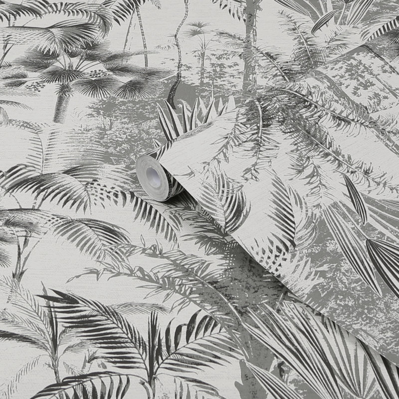 Sublime Floral Vinyl Wallpaper Double Roll, Mono