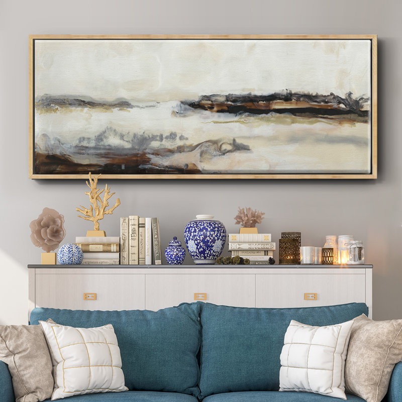 Joyful Horizon II - toile encadrée, H 12 po x l 30 po x P 1,5 po, Naturel