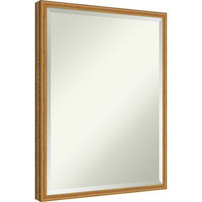 Rachel Antique Gold Beveled Wood Bathroom Wall Mirror