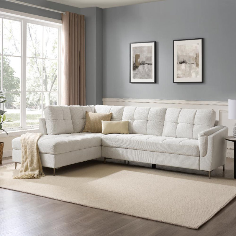 Cassidy 4 Seater Corner Sofa , Left Hand Facing, Cream