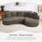 Boneless Chaise Curved Corduroy Sectional Sofa, Extra Large Deep Seats, Modular Layout, No Assembly-329000104-329000106