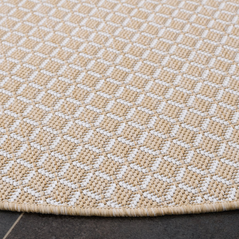 Terrace 804 Geometric Indoor/Outdoor Rug, Round 6'7"
