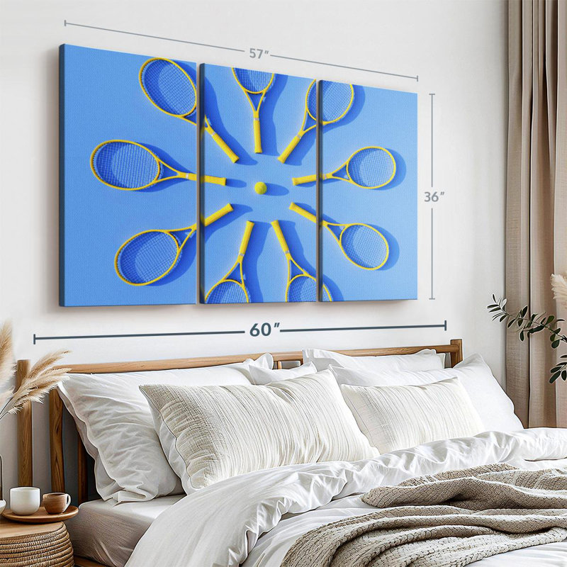 «Tennis Racket Circle» sur toile, H 36 po x l 57 po x P 1,25 po