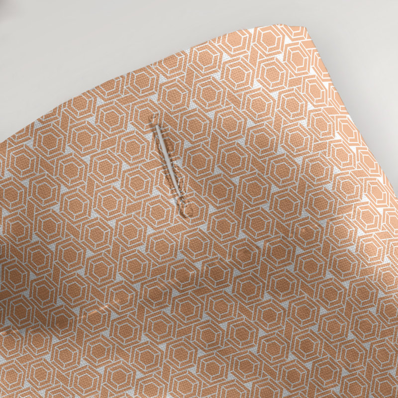 Rideau simple en treillis hexagonal classique, Orange pastel