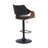 Afshar Swivel Adjustable Height Bar Stool with Pedestal Base in Faux Leather, Wood and Iron-1941309131-1965229345
