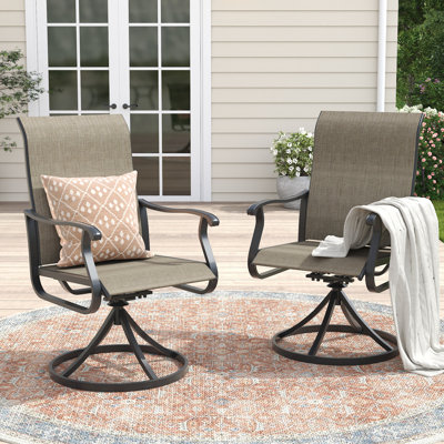 Outdoor Swivel PVC-coated polyester Dining Chair