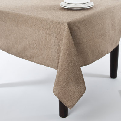 Natural Basket Weave Design Tablecloth For Everyday Use, Family Gathering And Holiday Events 84" W X 84" L