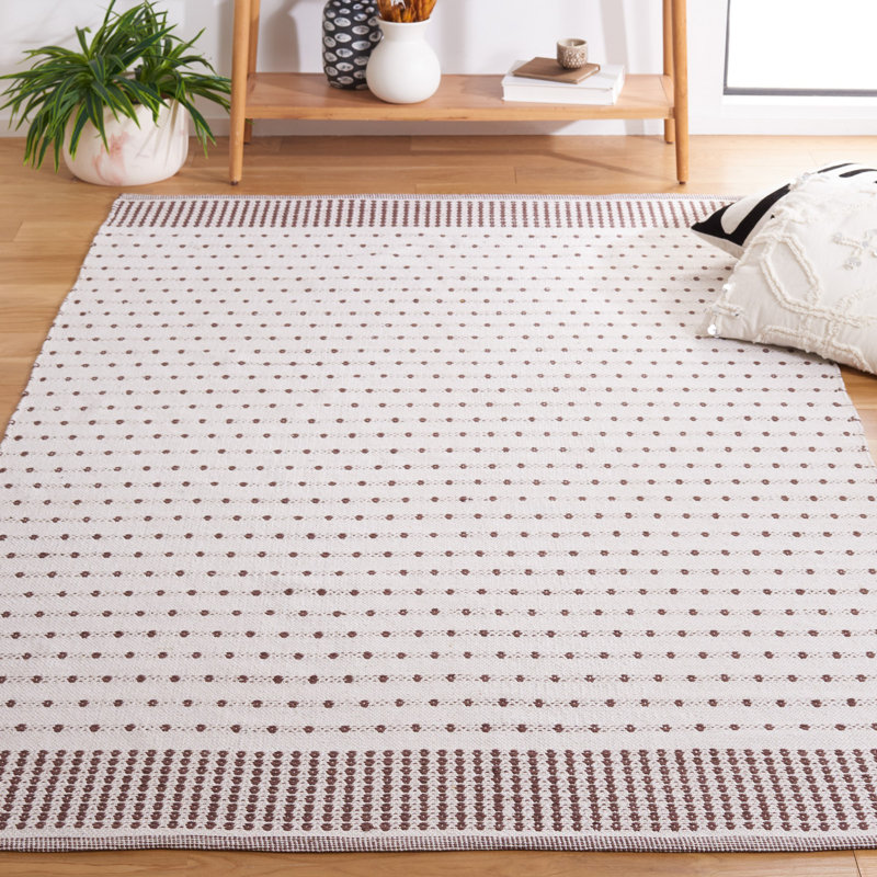 Aitken Flat Weave Cotton Geometric Rug, Round 6'