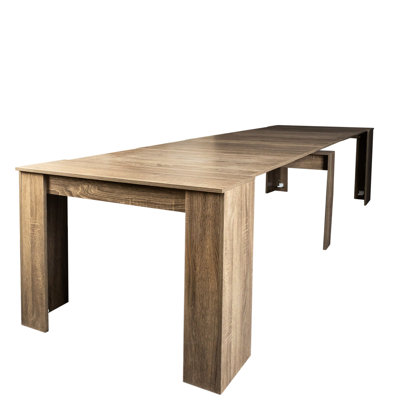 Table extensible 118,50 po, console multifonctionnelle pour le salon, brun, bureau 119,44 lb, construction, chic moderne, brun, 118,96 po x 35,84 po
