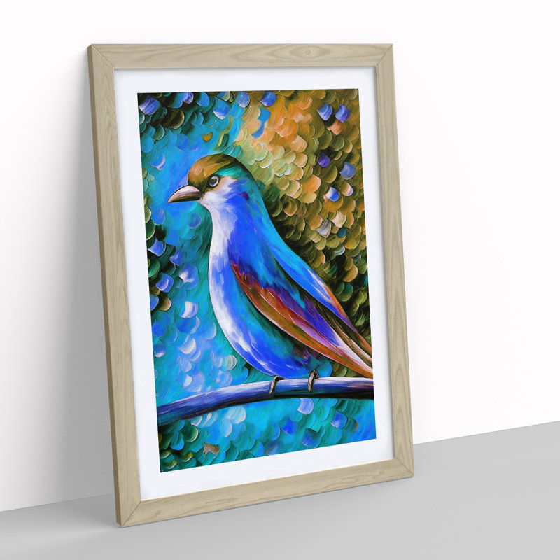 View Of A Bird No.2 - Single Picture Frame Painting, 64cm H x 46cm W x 2cm D, Oak Framed