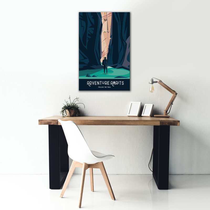 Toile épique «Adventure Awaits» par Omar Escalante, H 40 po x l 26 po