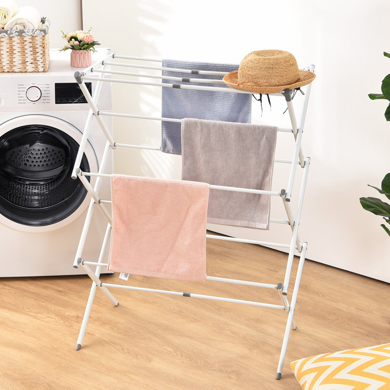 Metal Folding Clothes Drying Rack,Laundry Drying Rack, White