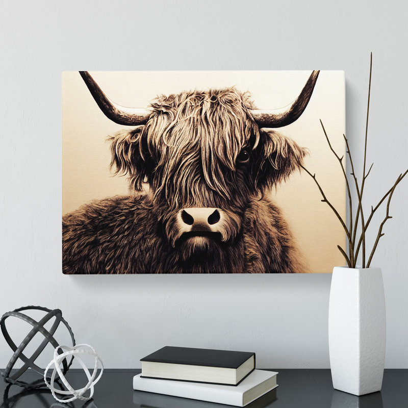 Highland Cow View Vol.3 - Wrapped Canvas, 35cm H x 50cm W x 3cm D