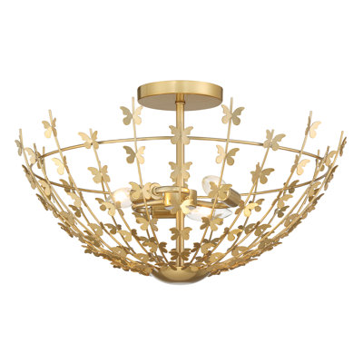 Plafonnier 3 lumières Birch en laiton bruni