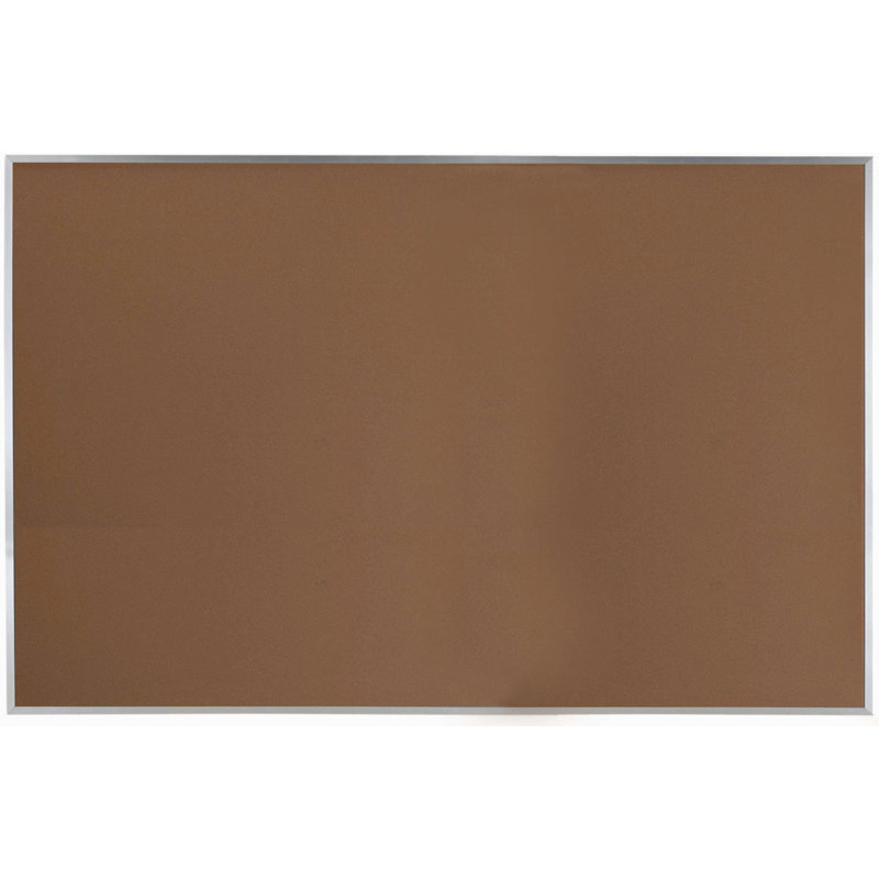 Wall Cork Bulletin Board, 48" H x 72" W, Black Olive