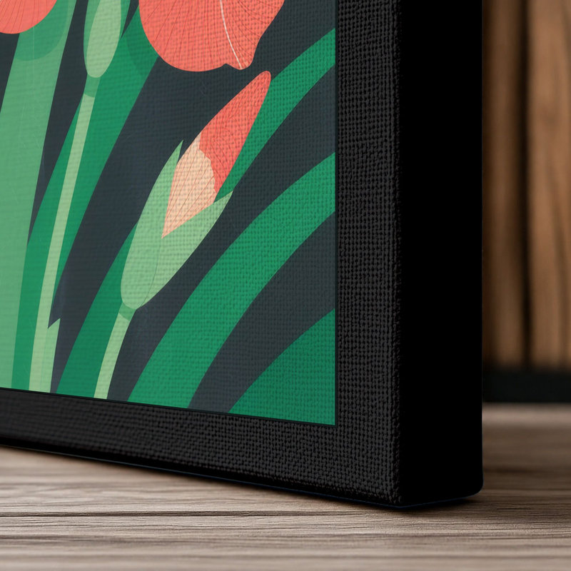 Iris Blooms Botanical - Wrapped Canvas, 30x20 - 76.2 x 50.8 cm, Black Border
