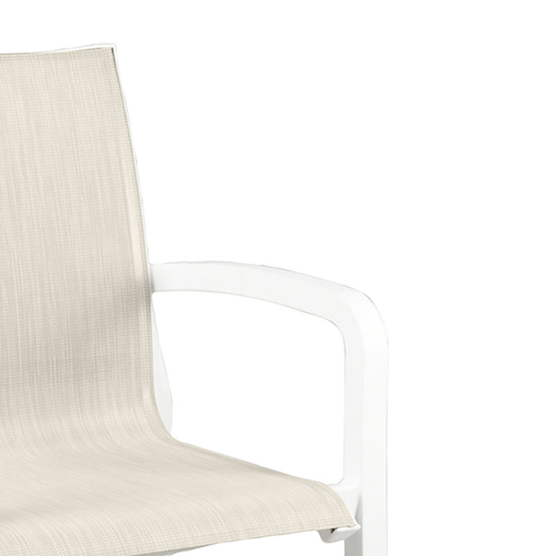 Grosfillex Sunset Stackable Armchair, White/Beige