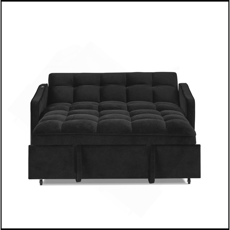 Canapé-lit avec causeuse Loveseat, Noir