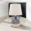 Durable 38cm Ceramic Table Lamp with Textured Base and Fabric Shade, Minimalist Design for Living Room or Bedroom Accent