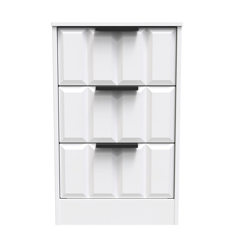 Doss 45cm W Manufactured Wood Bedside Table, White Matt