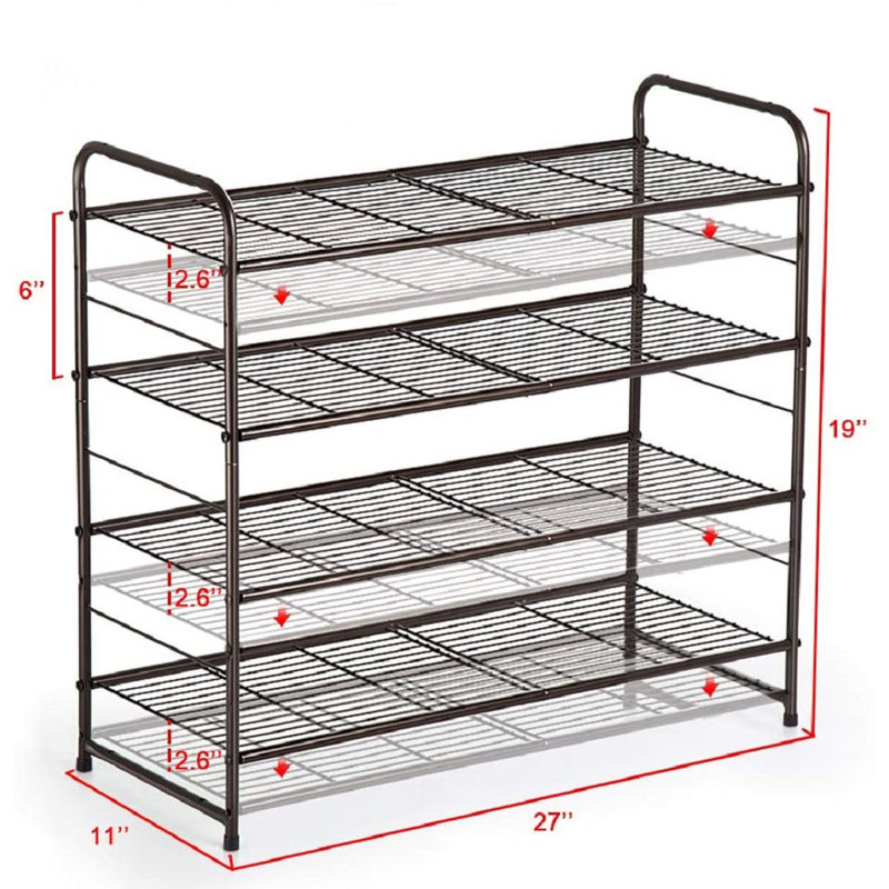 12 Pair Stackable Shoe Rack