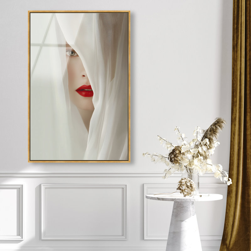 Secret Under Silk Print by Oliver Gal, 25"H x 17"W, Gold Floater Frame