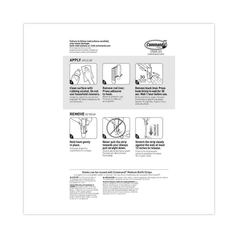 White Medium Self-Adhesive Metal and Plastic Hooks