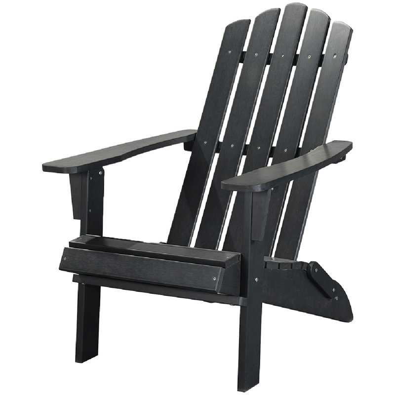Chaise Adirondack 29 po en plastique robuste, Noir