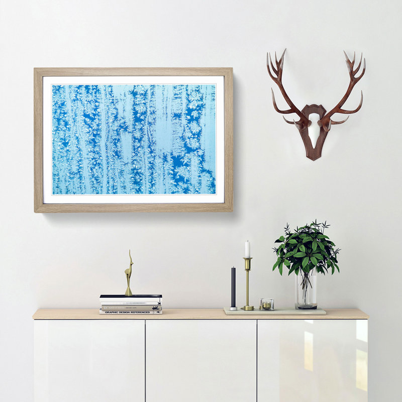 Abstract Art Painting Vol.227 by S.Johnson - Picture Frame Painting Print, 36cm H x 48cm W x 2cm D, Oak Framed