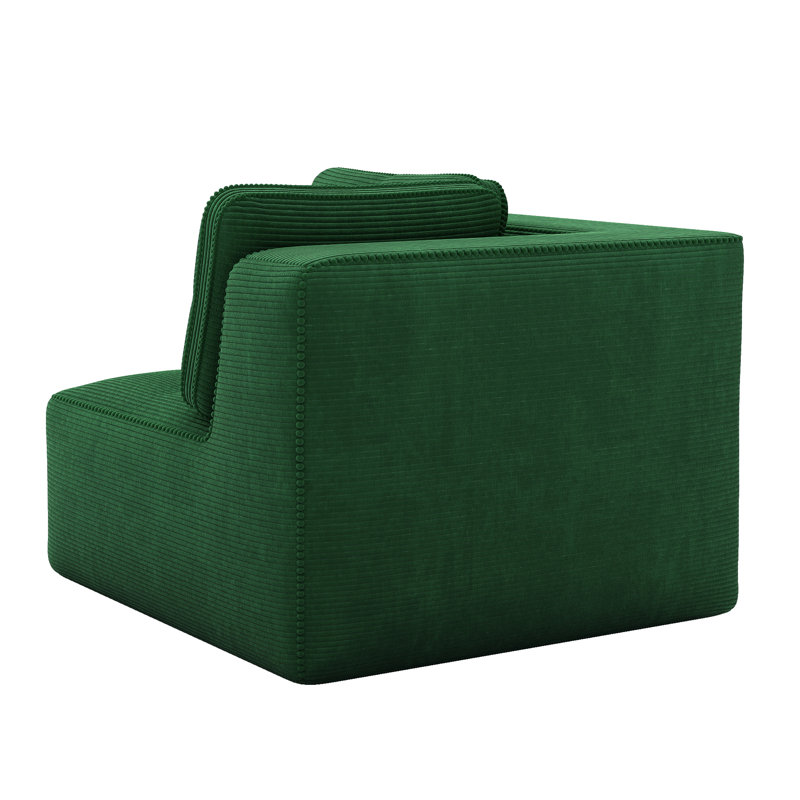 Canapé d'angle en velours côtelé, Vert