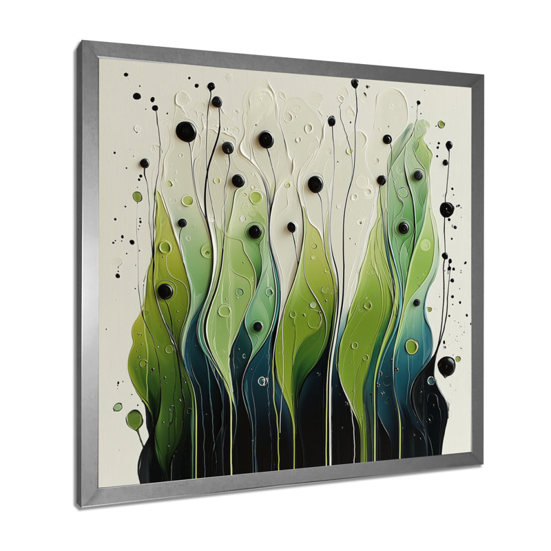 Oetjen Rhythmic Driauge Of Nature, H 36 po x l 36 po, Argent argent, Picture Framed