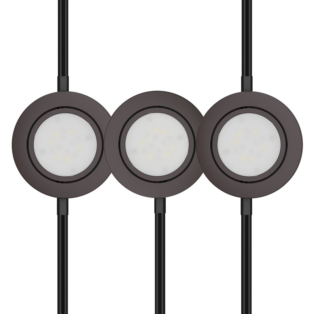 Inlight 2.75" Wide LED Puck Lights Kit, 2700K, Plug-in or Hardwired Installation, Swivel and Wired , Dimmable, 3 Packs (Set of 3) Inlight 