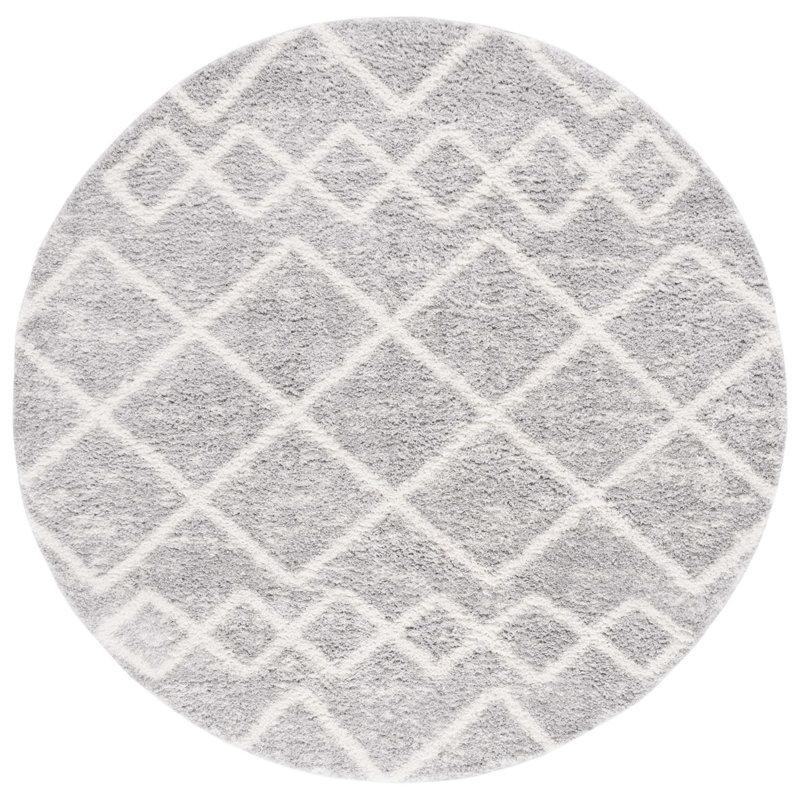 Berber Shag Performance Geometric Rug, Rond 7 pi