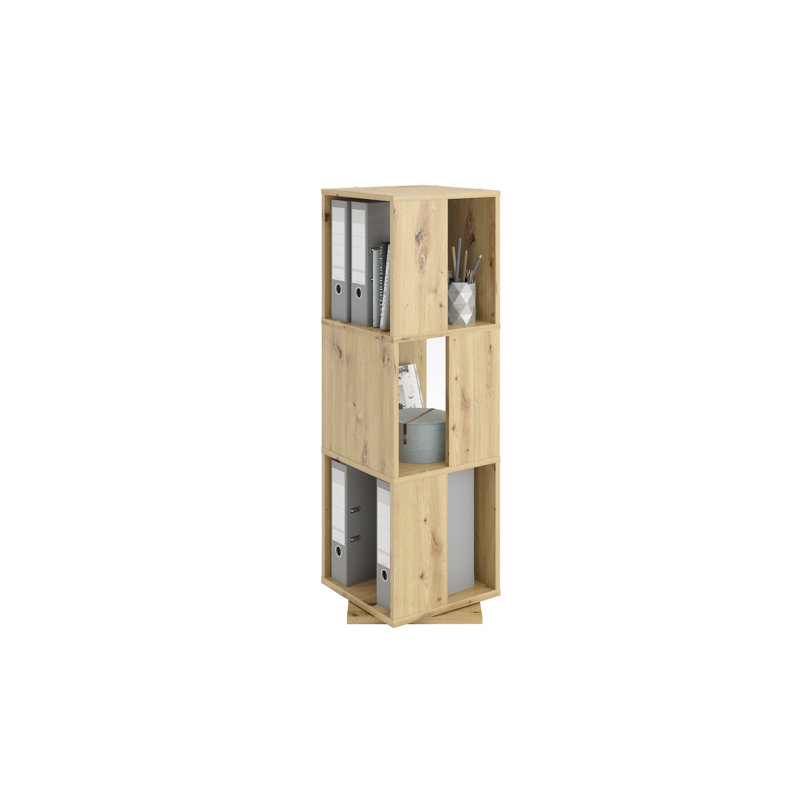 Fin Melamine Resin Coated Chipboard Cube Bookcase, Artisan Oak