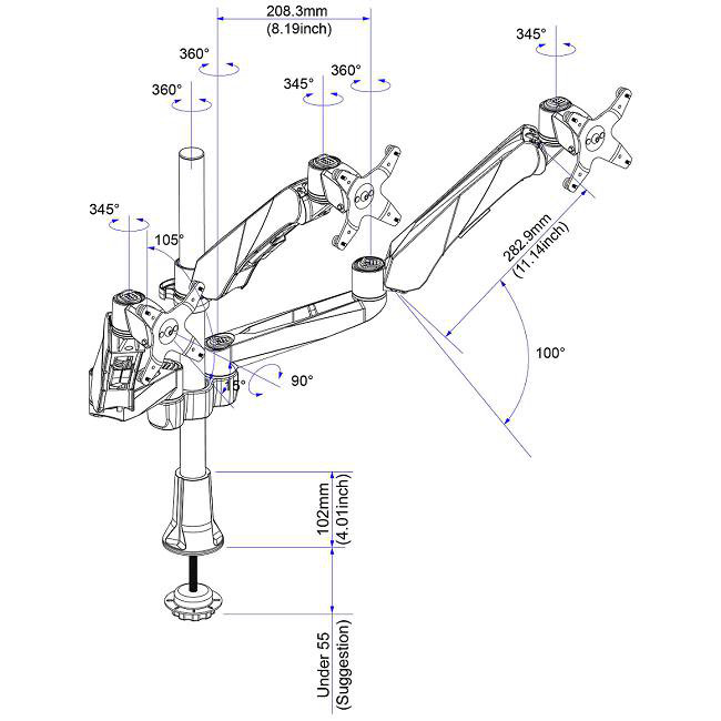 Cotytech Multi-Screen Pole Mount, Grommet
