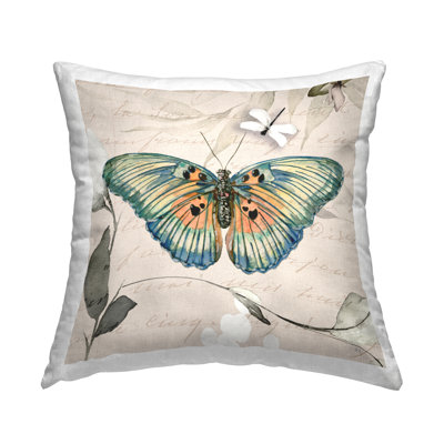 Coussin Vintage Butterfly sur Cursive