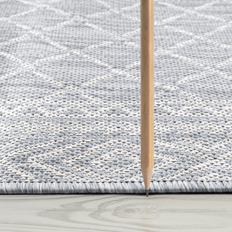 Tapis d'intérieur / extérieur gris Hassinger, Rectangle 5 pi 3 po x 7 pi 3 po
