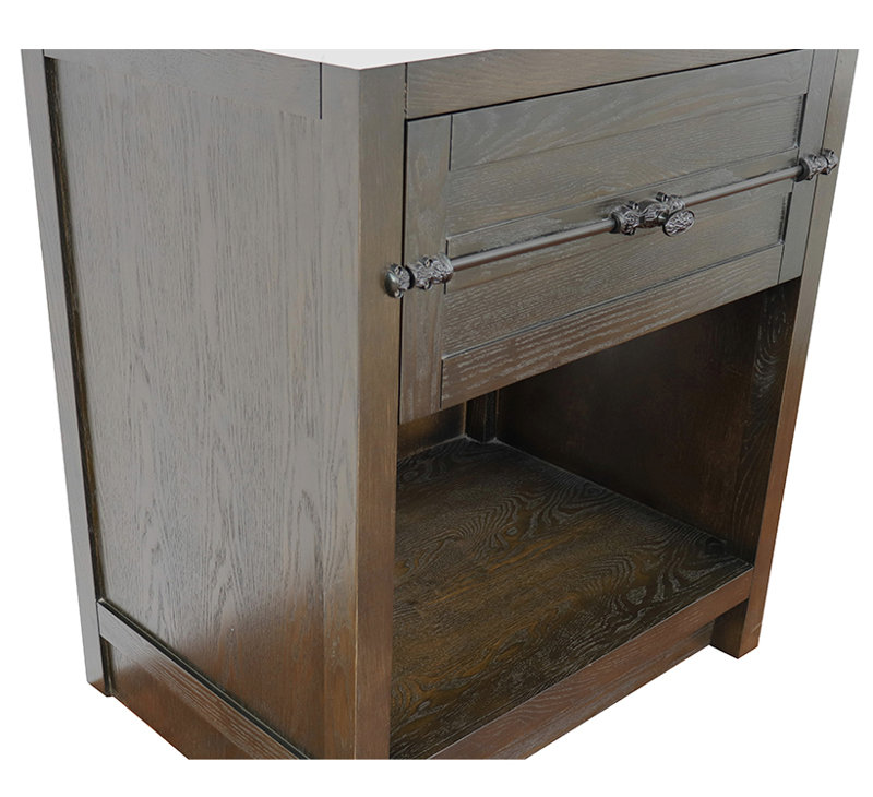 Base de meuble-lavabo simple 30 po Noblitt, Brun cendré