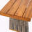 Outdoor Acacia Wood Bench Teak Finish Wicker Slat Design-1181342652