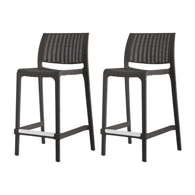 Nenko 25.6"H Resin Low Back Counter Stool