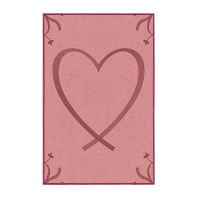 Machine Washable Rhawnhurst Valentines Modern & Contemporary Abstract Rug in Pink – Rose Binding