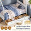 Structure de lit double pour enfant avec tête de lit Montessori, 2 tiroirs de rangement, aucun sommier requis, assemblage facile, blanc-129882300