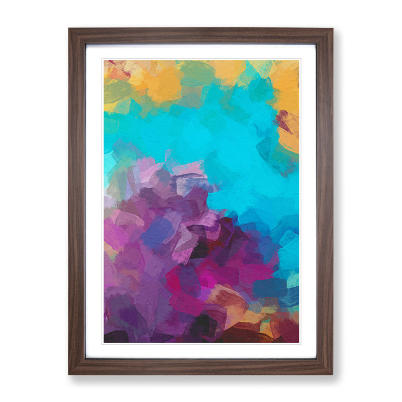 Ticket to Ride Abstract - Framed Print, Walnut, 64cm H x 46cm W x 2cm D