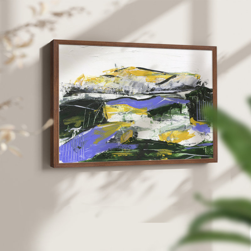 Silent Mountain I - Reproduction encadrée - Restickable, 11" H x 14" W, Noyer