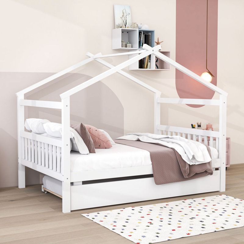 Abberger Full House Beds with Trundle, White